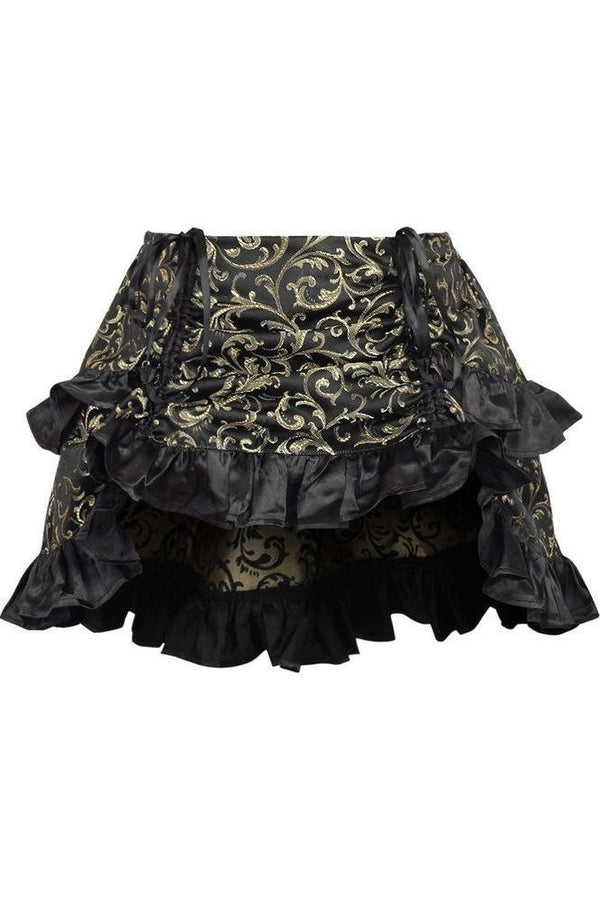Daisy Corsets Gold/Black Brocade Ruched Bustle Skirt