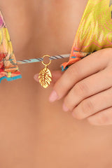 Mapale Golden Tropic Print Two Piece Swimsuit Sleek Triangle Bikini Set