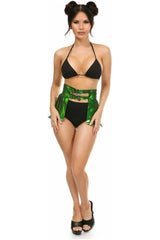 Daisy Corsets Green Holo Fringe Skirt