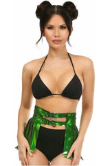 Daisy Corsets Green Holo Fringe Skirt