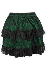 Daisy Corsets Green/Black Lace Ruched Bustle Skirt