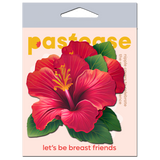 Pastease Tropical Vibrant Hawaiian Hibiscus Botanical Flower - Red