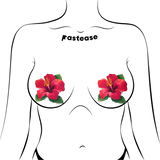 Pastease Tropical Vibrant Hawaiian Hibiscus Botanical Flower - Red