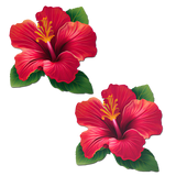 Pastease Tropical Vibrant Hawaiian Hibiscus Botanical Flower - Red