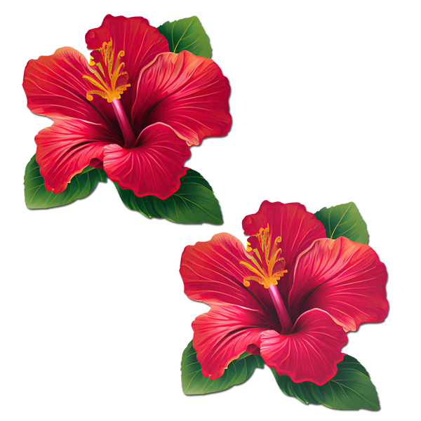 Pastease Tropical Vibrant Hawaiian Hibiscus Botanical Flower - Red