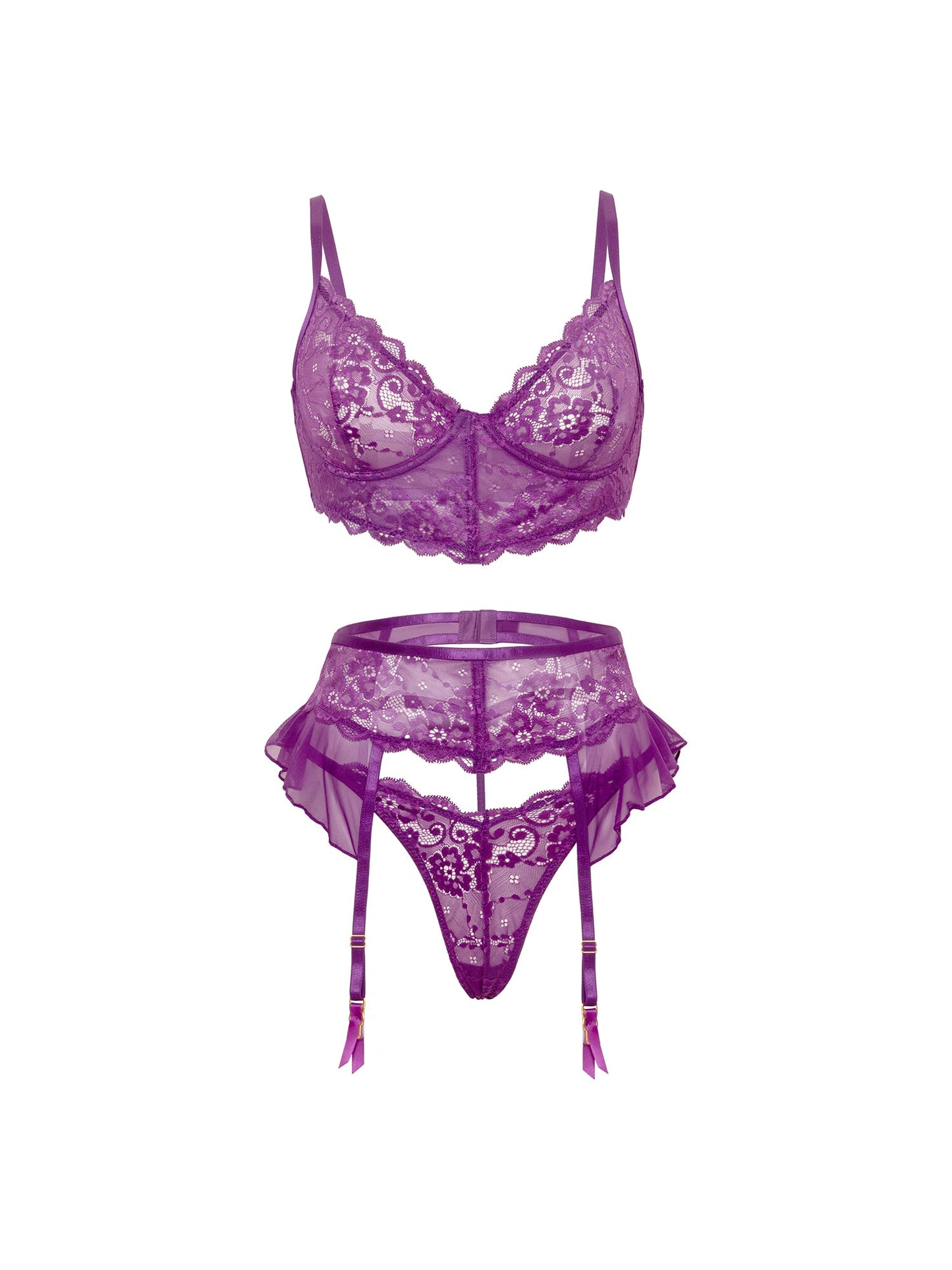 Oh la la Cheri Harmony Ruffles Lace Bra Set