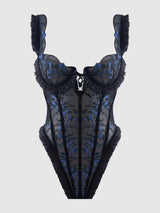 Harper See Through Embroidery Mesh Teddy