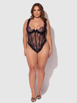 Harper See Through Embroidery Mesh Teddy