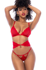 Mapale Heart Lace Bra Set Red-Rebel Romance