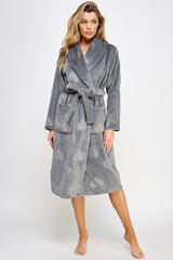 BeWicked Heart Plush Beverly Robe Slate Gray