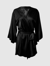 Helena Satin & Lace Back Short Robe