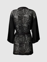 Helena Satin & Lace Back Short Robe