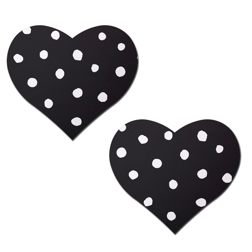 Pastease Heart w/Polka Dot - White/Black