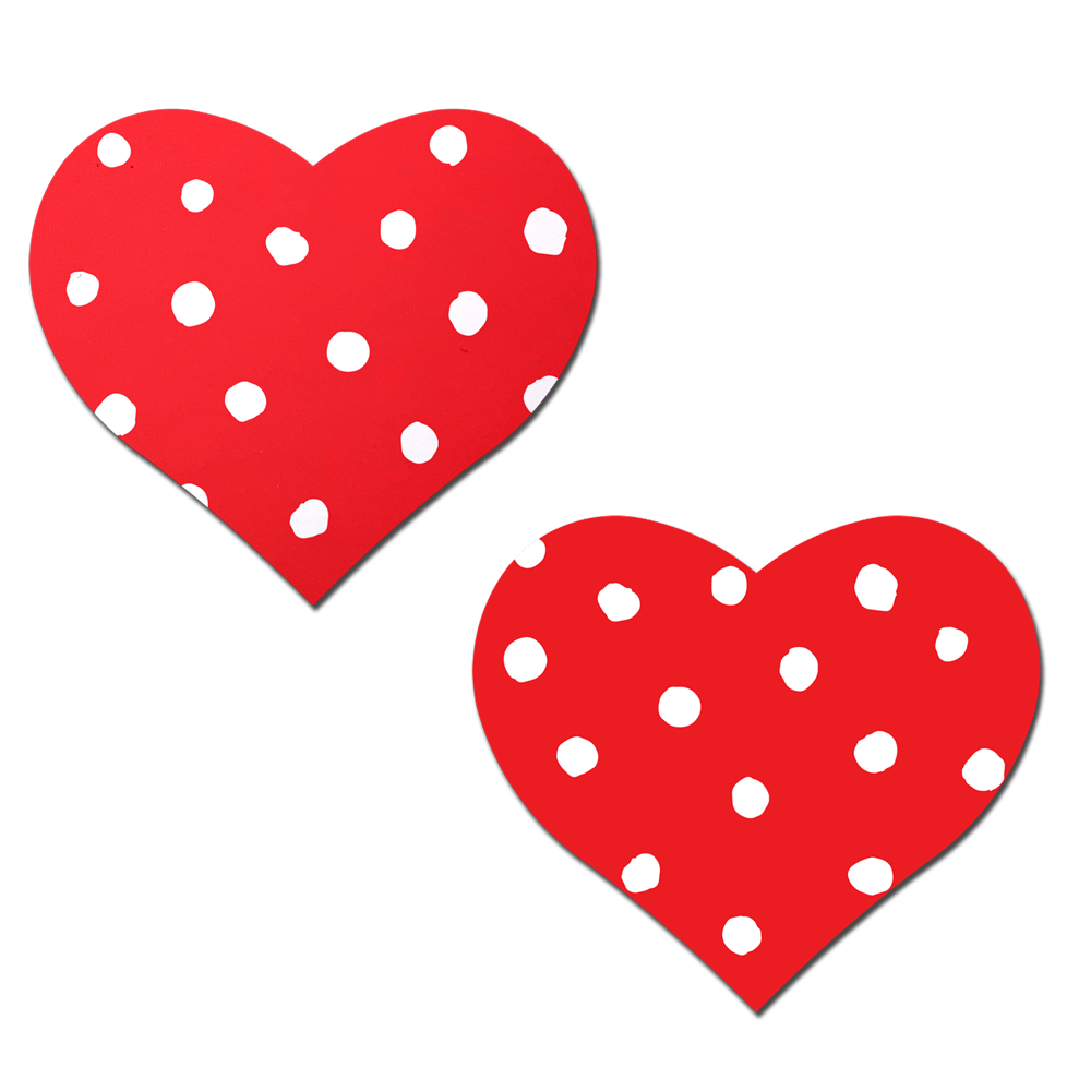 Pastease Heart w/Polka Dot - Red/White