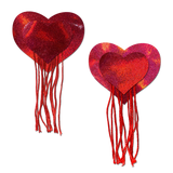Pastease Tassel Holographic Heart - Red