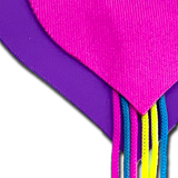 Pastease Hearts w/Fringe Rainbow Tassels - Neon Pink/Purple