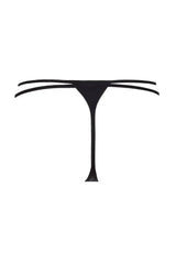 Axami Hypnotize G-String Thong in silky black matte latex, with sensual cut and double waist straps.