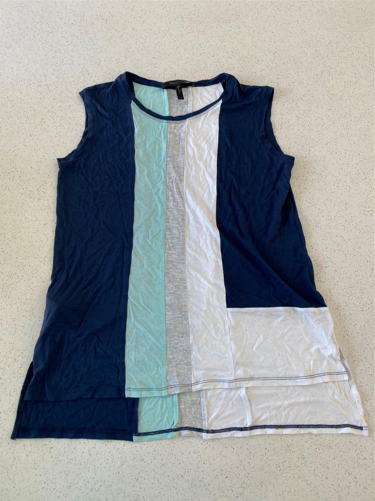 BCBGMaxAzria Colorblock Sleeveless Shirt - Small