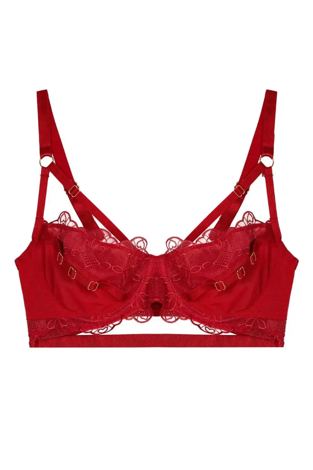 Wolf & Whistle Iris Slider Red Balcony Bra