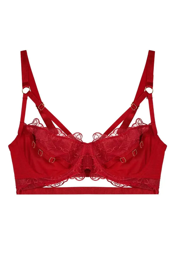 Wolf & Whistle Iris Slider Red Balcony Bra