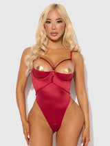 Iryna Silky Micro & Rope Crotchless Teddy