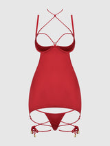 Iryna Silky Micro & Rope Open Back Chemise Set
