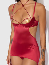 Iryna Silky Micro & Rope Open Back Chemise Set