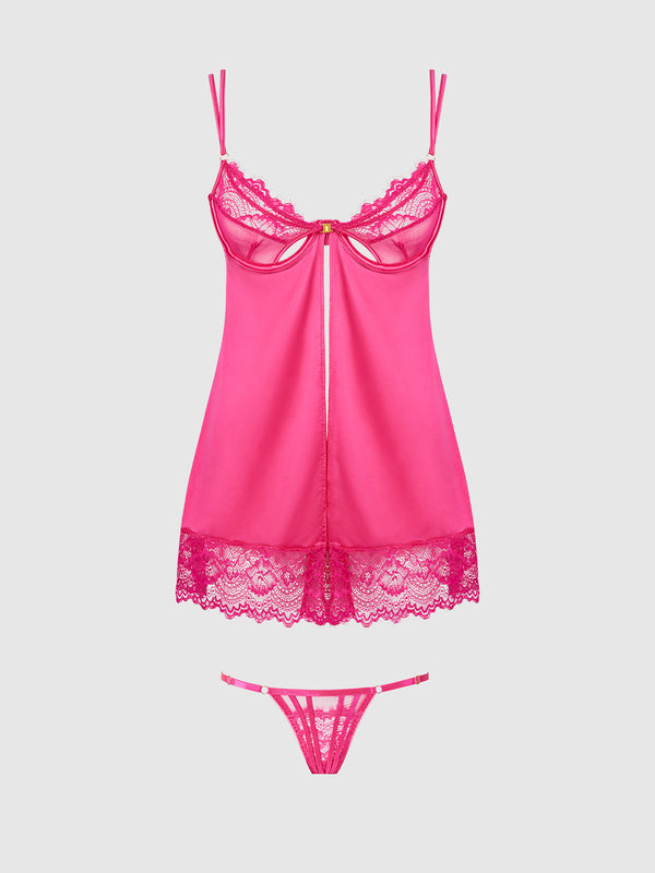 House of Desire Issadora Lace Openable Babydoll & G-String Set