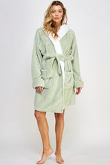 BeWicked Jacquard Bailey Hooded Robe Mint Green
