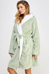 BeWicked Jacquard Bailey Hooded Robe Mint Green