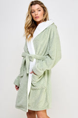 BeWicked Jacquard Bailey Hooded Robe Mint Green
