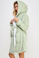 BeWicked Jacquard Bailey Hooded Robe Mint Green