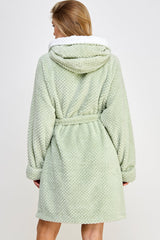 BeWicked Jacquard Bailey Hooded Robe Mint Green