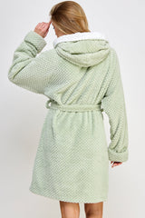 BeWicked Jacquard Bailey Hooded Robe Mint Green