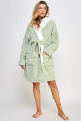 BeWicked Jacquard Bailey Hooded Robe Mint Green