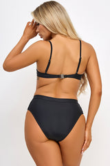 BeWicked Jannette Bikini Set Underwire Cups Chic Rhinestone Black