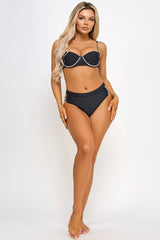 BeWicked Jannette Bikini Set Underwire Cups Chic Rhinestone Black