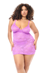 Mapale Jewel Bloom Soft Stretchy Lace Chemise Babydoll