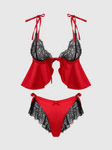 Jocelyn Drop-Off Cami & Shortie Sleep Set Red