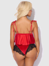 House of Desire Queen Jocelyn Drop-Off Cami & Shortie Sleep Set Red