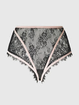 House of Desire Queen Jocelyn Eyelash Lace & Satin High Waist Cheeky