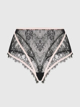 Jocelyn Eyelash Lace & Satin High Waist Cheeky