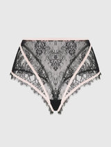 House of Desire Queen Jocelyn Eyelash Lace & Satin High Waist Cheeky