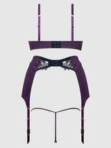 Jocelyn Lace & Satin Demi Bra Half Skirt & G-String Bra Set
