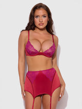 Jocelyn Lace & Satin Demi Bra Half Skirt & G-String Bra Set