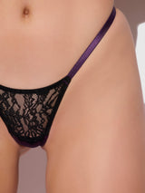 House of Desire Queen Jocelyn Lace & Satin Drop Off Babydoll Set Purple
