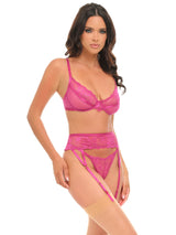 Julia Lace & Mesh Gartered Bra Set