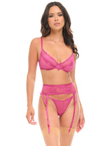 Julia Lace & Mesh Gartered Bra Set