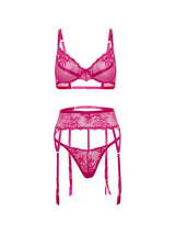 Julia Lace & Mesh Gartered Bra Set