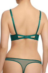 Dita Von Teese Julie's Roses Sheer Mesh Unlined Bra Deep Teal